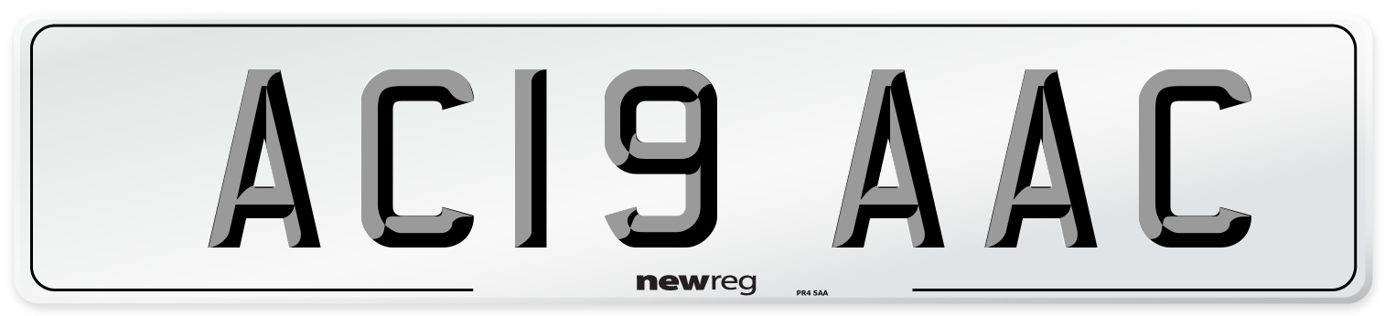 AC19 AAC Number Plate from New Reg